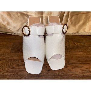 Fashion Nova Chunky White Heels